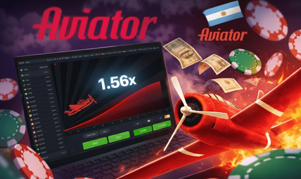 Juego de aviador jugadores de Argentina LATAM con elementos de casino.