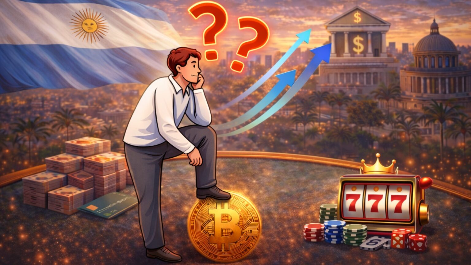 Cómo Retirar Dinero de Casinos Online en Argentina 2026: Tu Guía Completa y Segura 1 Hombre pensando sobre apuestas y criptomonedas.